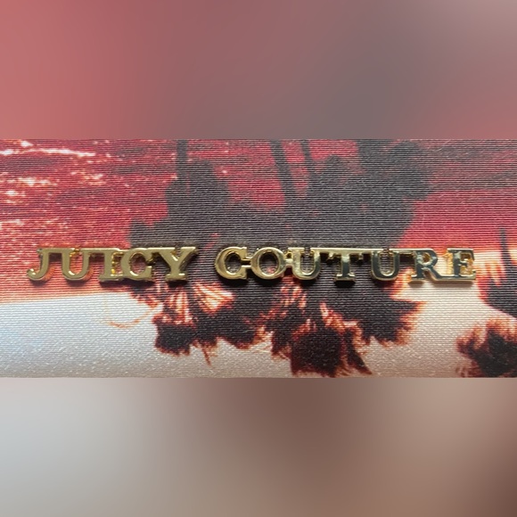 JUICY COUTURE Palm Tree Clutch, Tropical, Redish-Orangey Pink, 10” x 5”, NEW - Picture 3 of 12